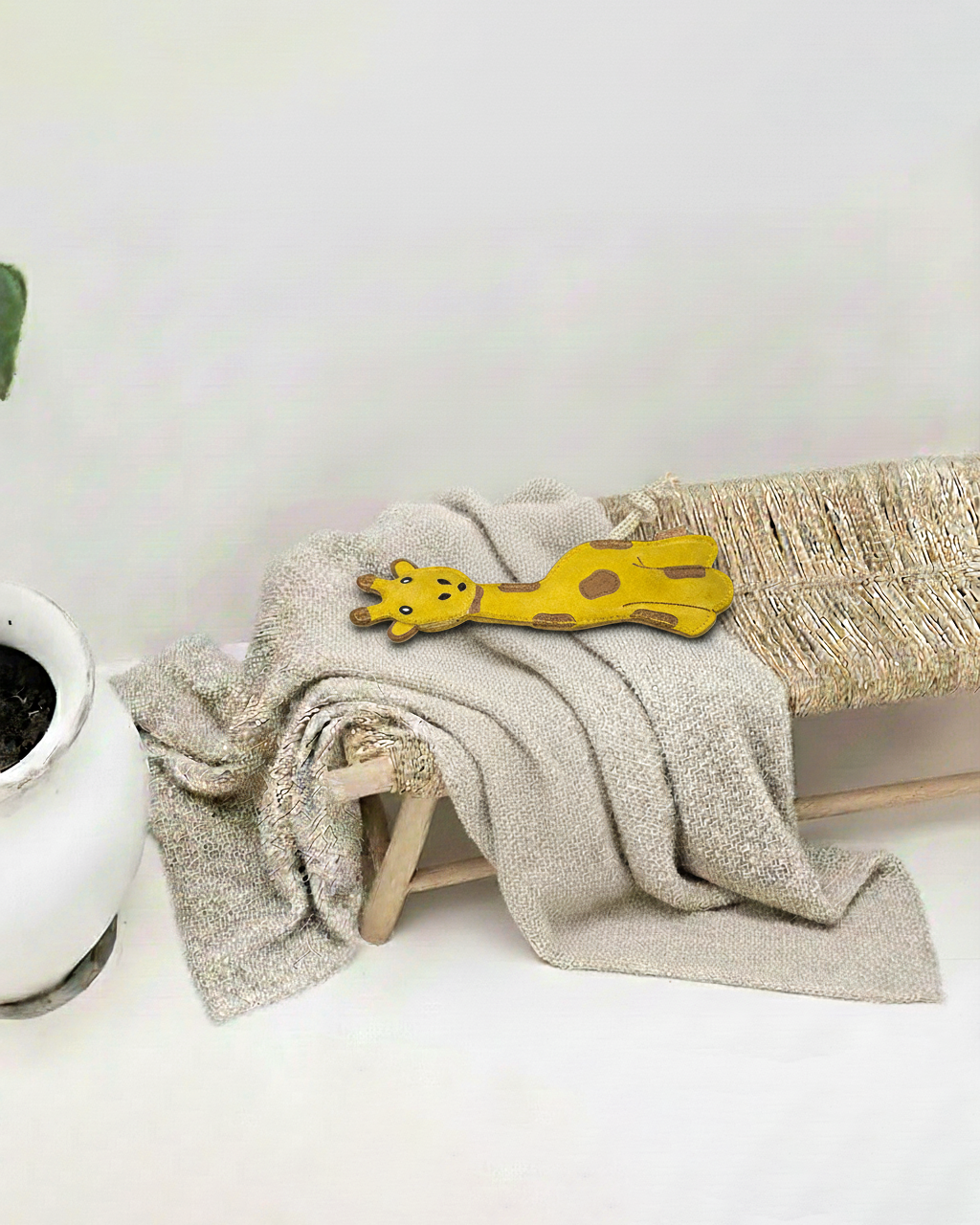 BUDDY. Leather Dog Toy "Giraffe" - natural dog toy available online from BUDDY. dog accessories