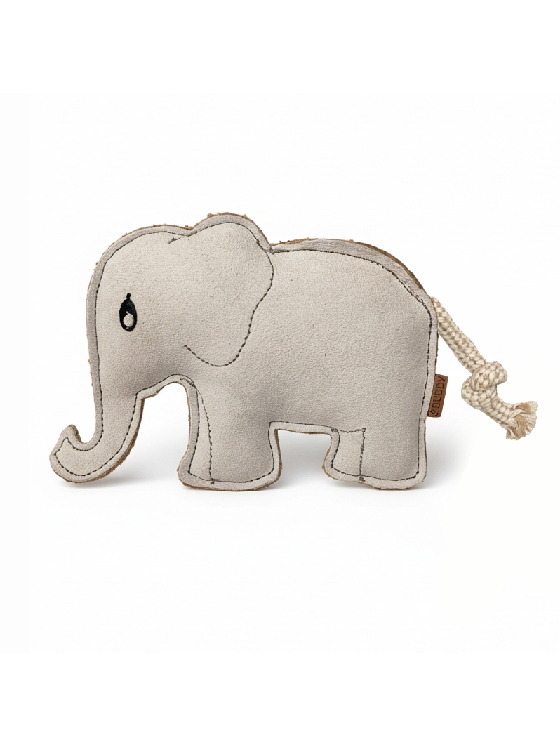 BUDDY. Leather Dog Toy "Elephant" - natural dog toy available online from BUDDY. dog accessories