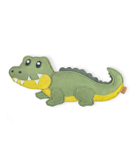 BUDDY. Leather Dog Toy "Large Crocodile" - natural dog toy available online from BUDDY. dog accessories