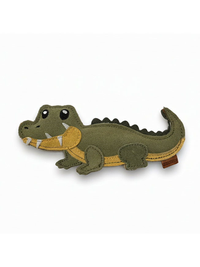 BUDDY. Leather Dog Toy "Small Crocodile" - natural dog toy available online from BUDDY. dog accessories