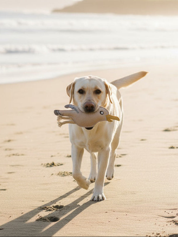 BUDDY. Leather Dog Toy "Seagull" - natural dog toy available online from BUDDY. dog accessories