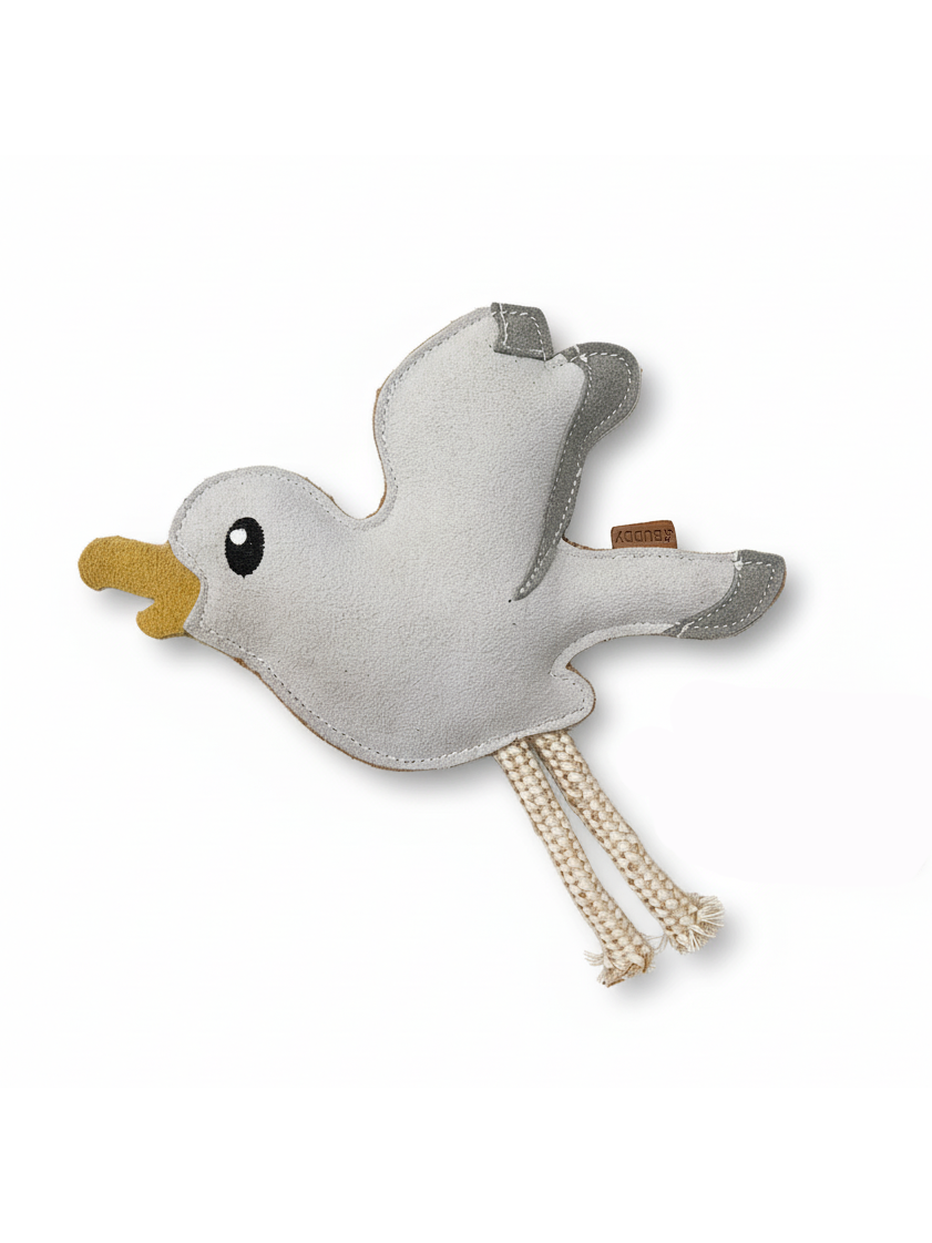 BUDDY. Leather Dog Toy "Seagull" - natural dog toy available online from BUDDY. dog accessories