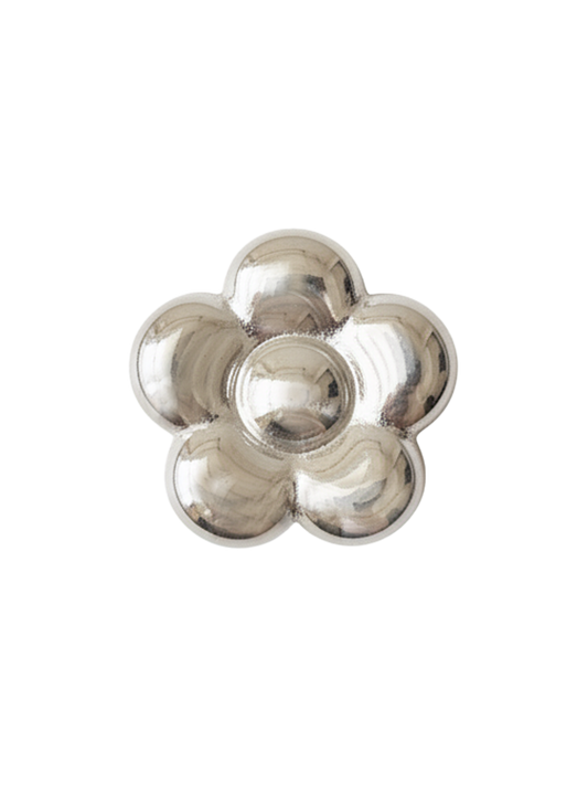 Silver Flower Dog Collar Charm