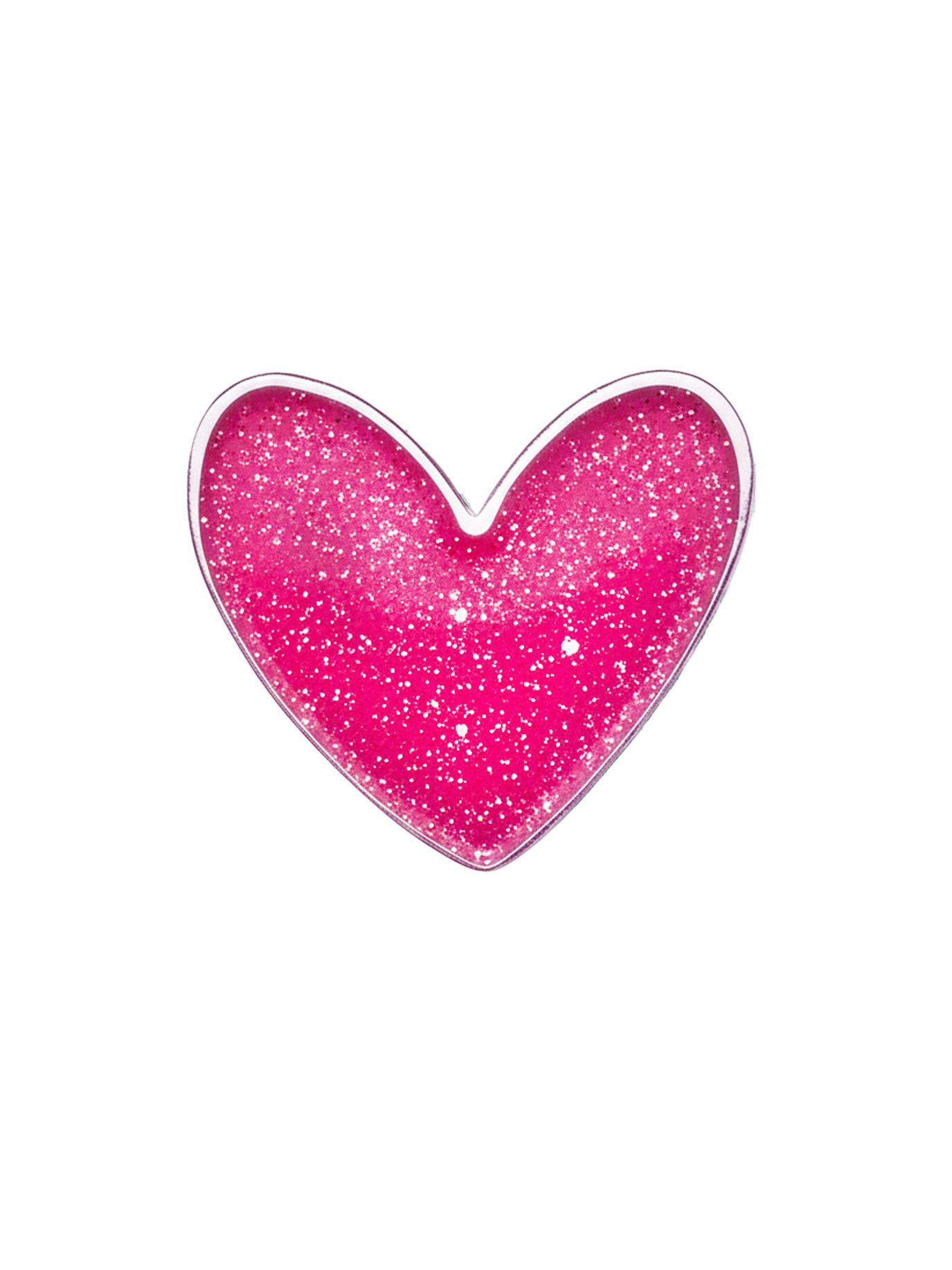 PawPopz Glitter Heart Dog Collar Charm - Pink