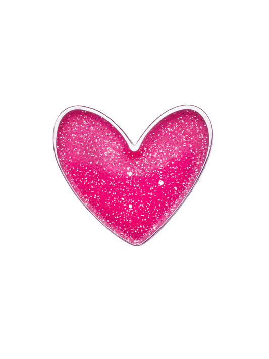 PawPopz Glitter Heart Dog Collar Charm - Pink