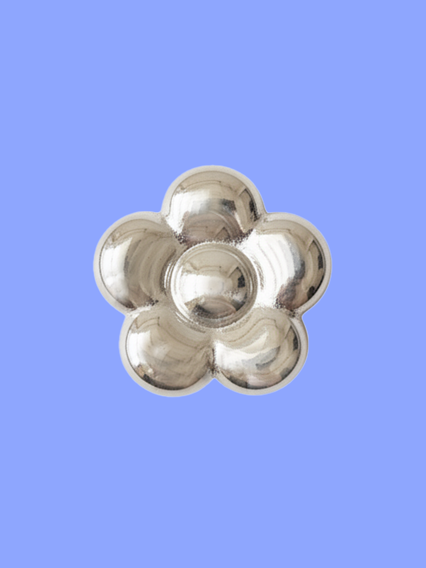Silver Flower Dog Collar Charm