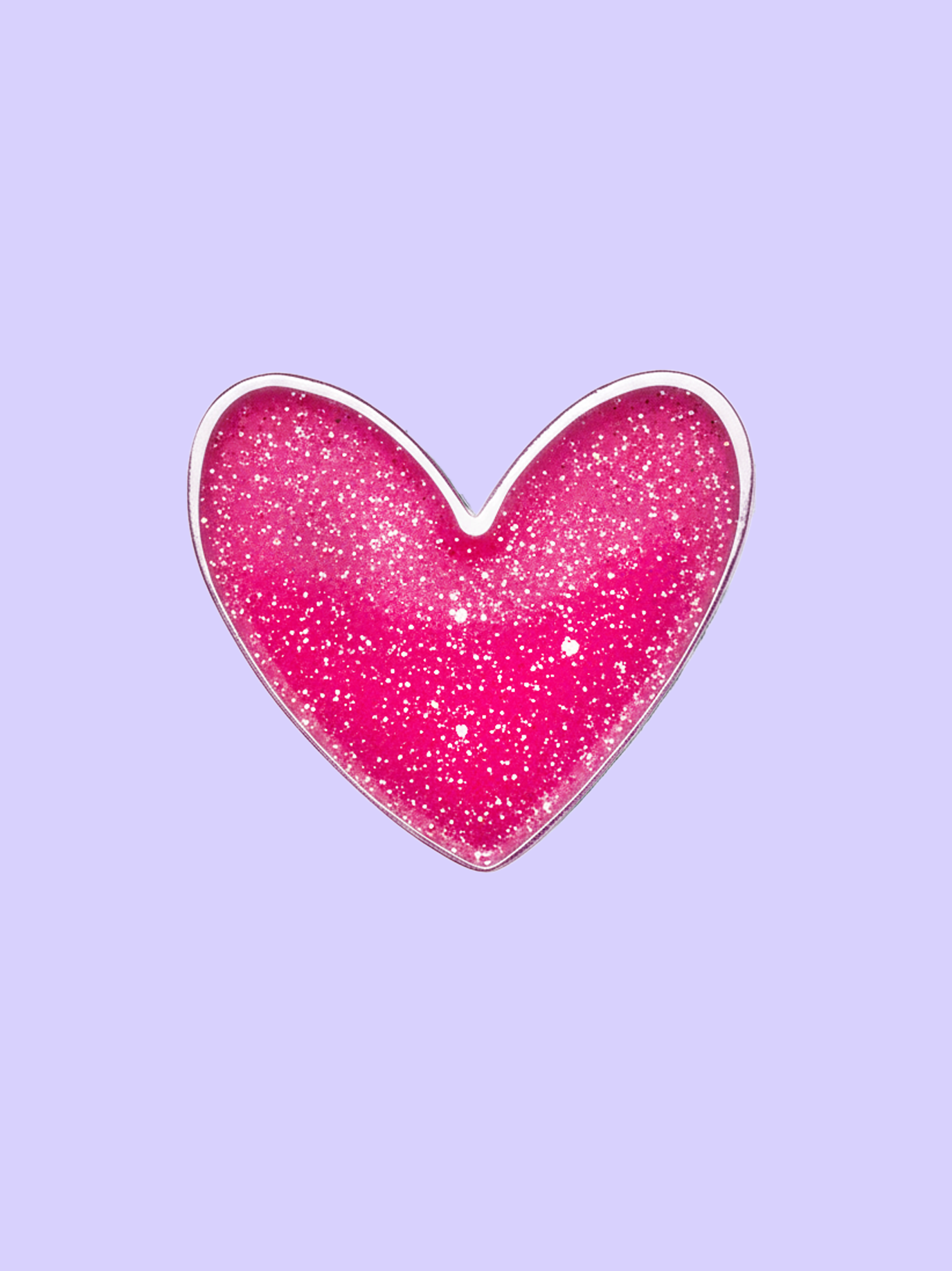 PawPopz Glitter Heart Dog Collar Charm - Pink