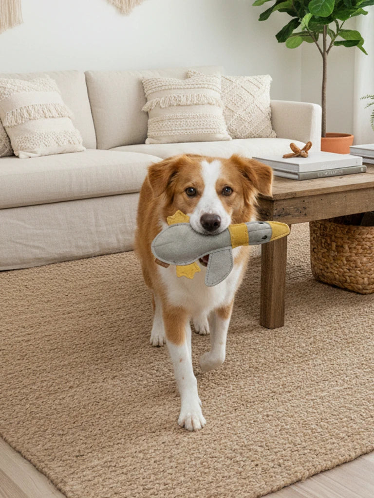 BUDDY. Leather Dog Toy "Large Duck" - natural dog toy available online from BUDDY. dog accessories
