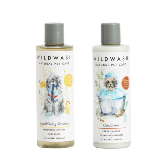 Conditioning Shampoo for Dogs 250ml & Conditioner for Sensitive Skin Dogs/Cats Bundle